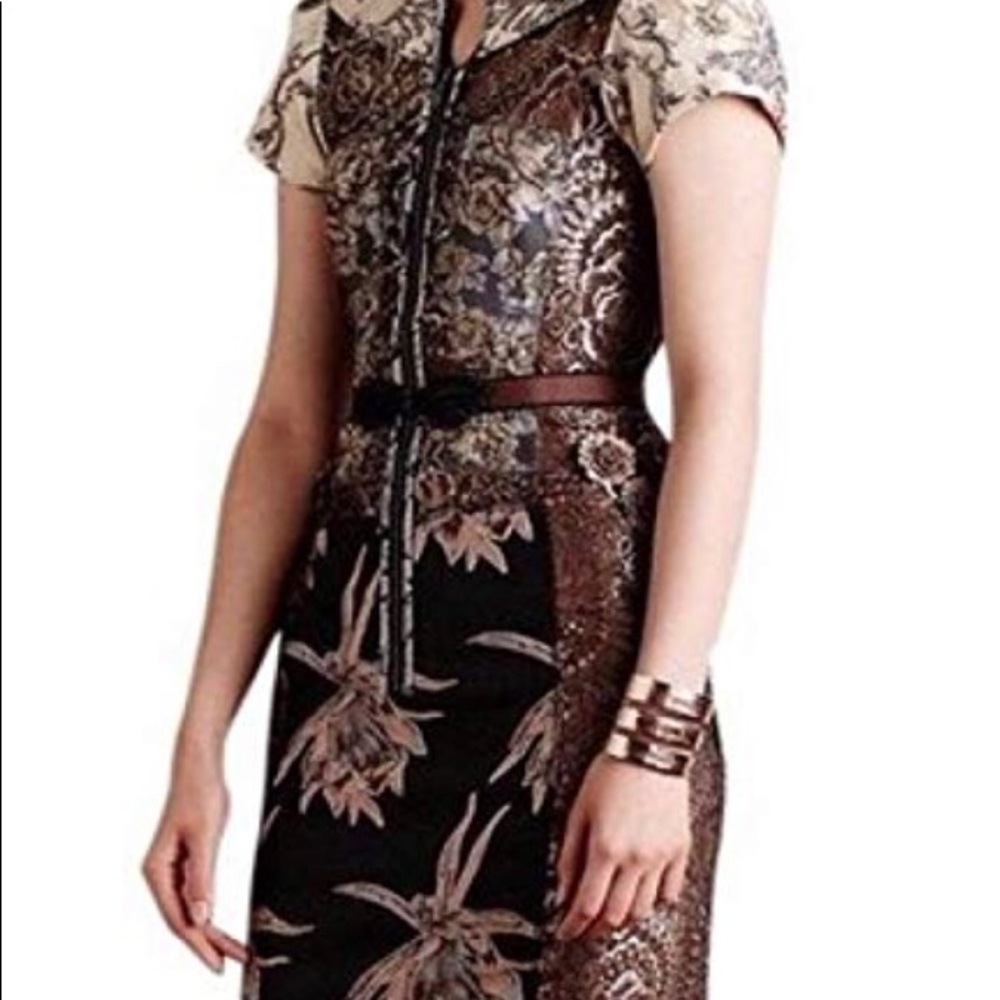 Anthropologie Byron Lars Pieced Brocade Dress, 0P